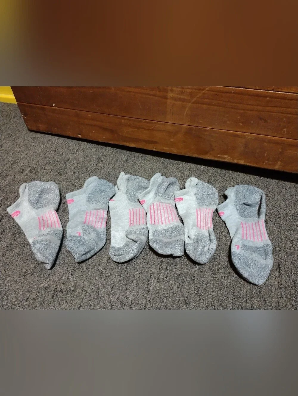 Women's Low-Cut Athletic Socks - Gray with Pink Accents 3 Pair